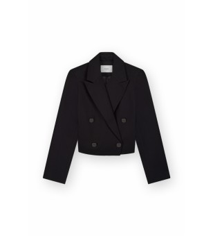 cropped double breasted blazer