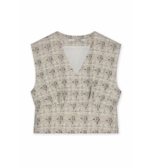 tailored tweed top