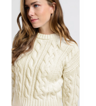 turtle neck cable sweater ls