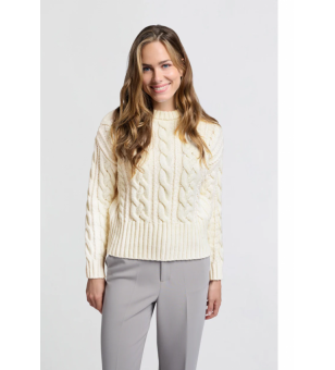 turtle neck cable sweater ls