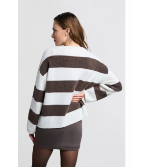 oversized block stripe sweater